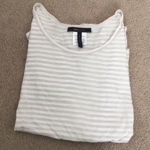 BCBGMaxazria 100% cotton cream&white tunic T